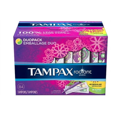 Tampax 29936 Radiant Tampons Regular Super (84 Count)