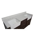 thumbnail image 3 of Zelda 72" Double Farmhouse Bathroom Vanity with Chocolate Cabinet and Engineered Carrara Top, 3 of 5