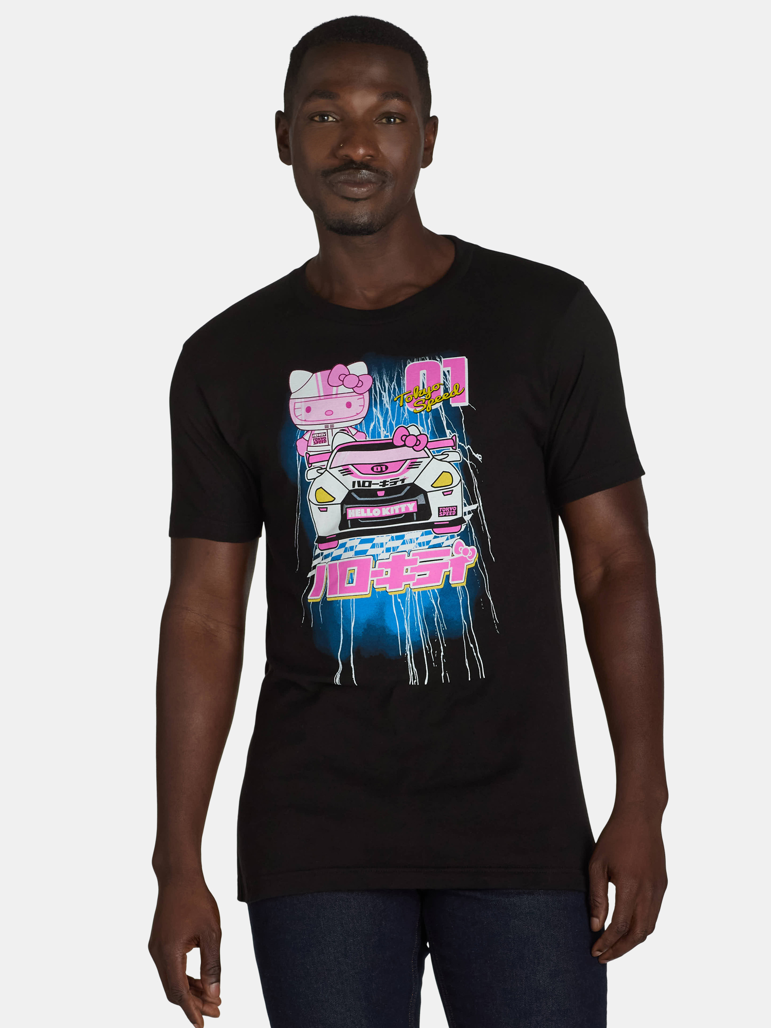 Street Fighter Cast Action Shots Men's Black T-Shirt - Capcom Official, Short Sleeve, Crew Neck
