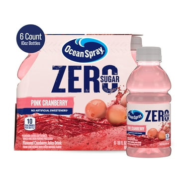 Ocean Spray® Zero Sugar Pink Cranberry, 10 Fl Oz Bottle, 6 count