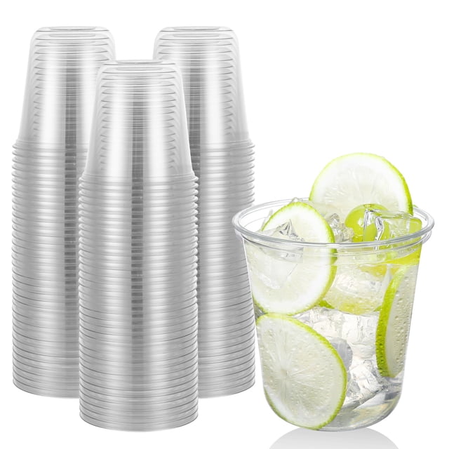 Vasos desechables de plástico transparente sin tallo 350 ml (100 unidades)