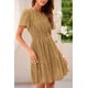 thumbnail image 3 of Vestido PRETTYGARDEN 2025 Verano Cuello en V Encaje Caqui M, 3 of 8