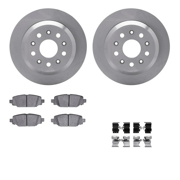 Dynamic Friction Company Rear Brake Rotors with Ultimate Duty Performance Brake Pads includes Hardware 6412-42136