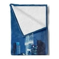 thumbnail image 2 of Cityscape Soft Flannel Fleece Blanket, Kuala Lumpur Skyline Night KLCC Twin Towers Malaysian Landmark Monochromic Photo, Cozy Plush for Indoor and Outdoor Use, 50" x 60", Navy Black, by Ambesonne, 2 of 5