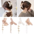 thumbnail image 6 of Fashion Autumn Winter Hair Clips Accessories Faux Fur Sweet Clamps Hairy Hairpin Pearl Tassel Headwear Plush Hair Claws TYPE 2, 6 of 8