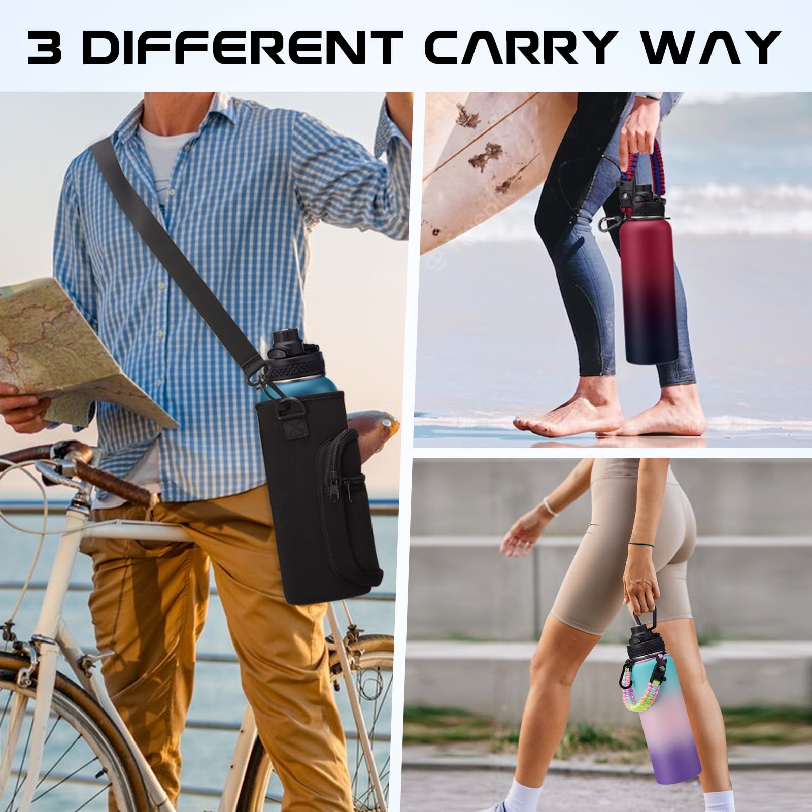 40 oz Insulated Water Bottle with Straw - Auto Spout Lid, Modern Stainless Steel Water Flask 40oz Keep Cold-48Hrs, Hot-24Hrs Thermo Canteen Mug