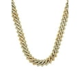 thumbnail image 3 of Iced Out Lab Grown VVS Diamond Prong Cuban Link Yellow Gold Chain 10K/14K, 3 of 4
