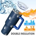 thumbnail image 5 of OBREWU Paw Print Tumbler with Handle and Lid,Paw Print 40oz Double Wall Vacuum Insulated Tumbler,Cups Gift for Women and Men, 5 of 7