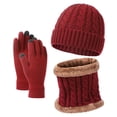 thumbnail image 1 of GDREDA Foulard Chapeau & Gants Ensemble Trois Pièces Chaud pour Bébé - Mode Extérieur pour Enfants Rouge, Taille Unique, 1 of 4