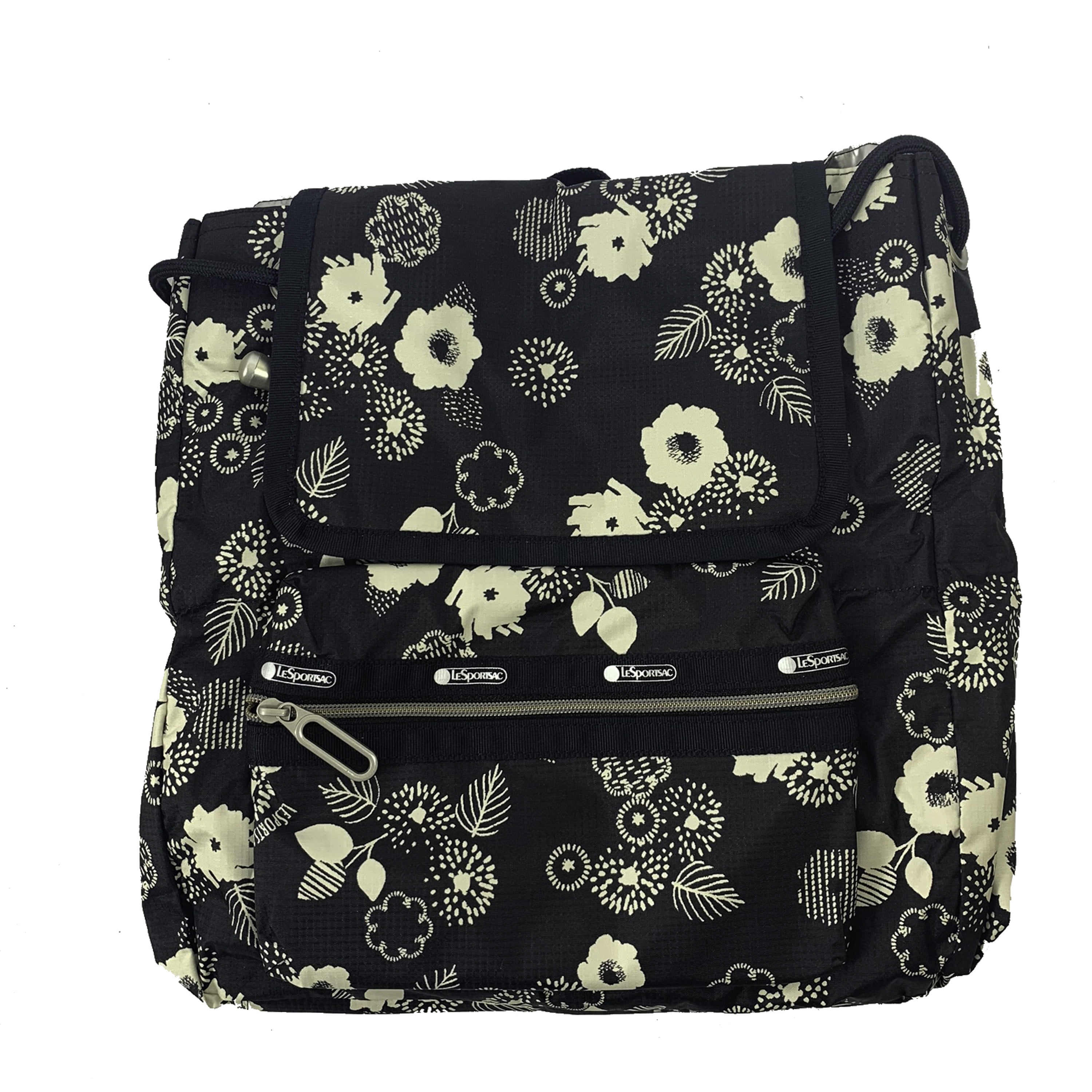 Lesportsac Mini Voyager Black Patterned Backpack Solid Black Small Voyager Backpack | LeSportsac main image 2