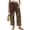 Brown Boho Floral, variant on Brown Tie-Dye Straight Leg Linen Pants for Women Petite Dressy Wide Leg Business Casual Trousers High Waisted Petite Pants Tie-Dye Outfits, Size 3XL
