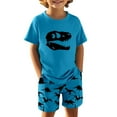thumbnail image 3 of Hienoo Big Boys Casual Outfits Dinosaur Graphic Short Sleeve Tee Shirt Shorts 2Pcs Set, 3 of 3