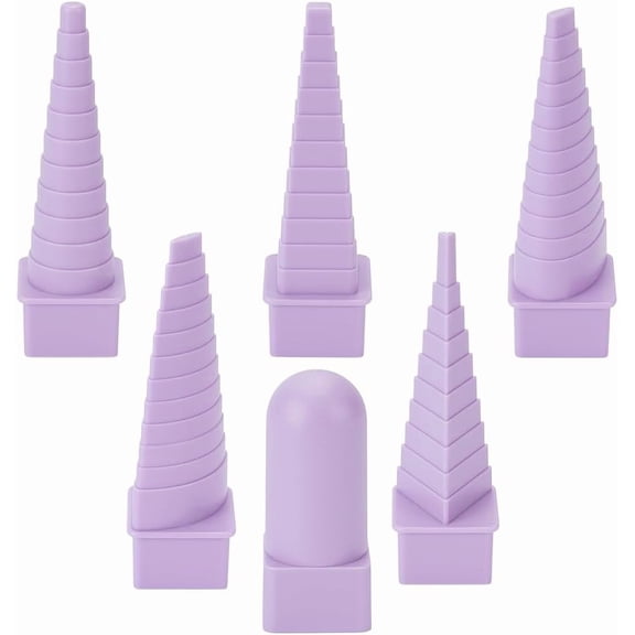 6Pcs 6 Styles Wire Wrapping Mandrel Plastic Jewelry Shape Mandrel Kit Medium Orchid Jewellery Making Bending Tools