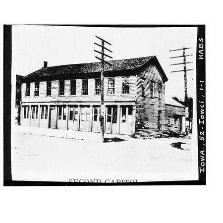 Historic Print, Temporary Capitol (Second Territorial Capitol), Iowa City, Johnson County, IA, 16" x 20"