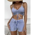 thumbnail image 2 of Swmmer Liket Women's Modest Swimsuits Drawstring Cute High Waisted Bikini Sets for Women Bandeau Floral Bikini Bathing Suit Swimwear, 2 of 5
