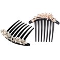 thumbnail image 4 of 2Pcs Bride Hair Comb Wedding Pearls Hair Comb Bridal Rhinestone Hair Accessory, 4 of 8