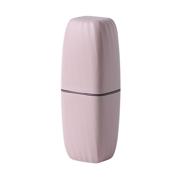 1 Pcs Travel Toothbrush Holder Case,Toothbrush Holder and Rinse Cup,Toothbrush Travel Case,2 in 1 Toothbrush Cup,Large Capacit Travel Toothbrush Holder with Mouthwash Cup(Pink)