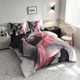 thumbnail image 2 of Manfei Red Black and Gray Full Size Bedding Sets, Modern Abstract Artwork, Black Reversible 7-Piece, 2 of 6