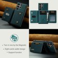 thumbnail image 5 of 2 in 1 Wallet Case for Samsung Galaxy S25 Ultra for Women Men, Detachable Cards Holder Magnetic Back Cover Stand Feature Shockproof Premium PU Leather Phone Cover for Samsung Galaxy S25 Ultra, Green, 5 of 12