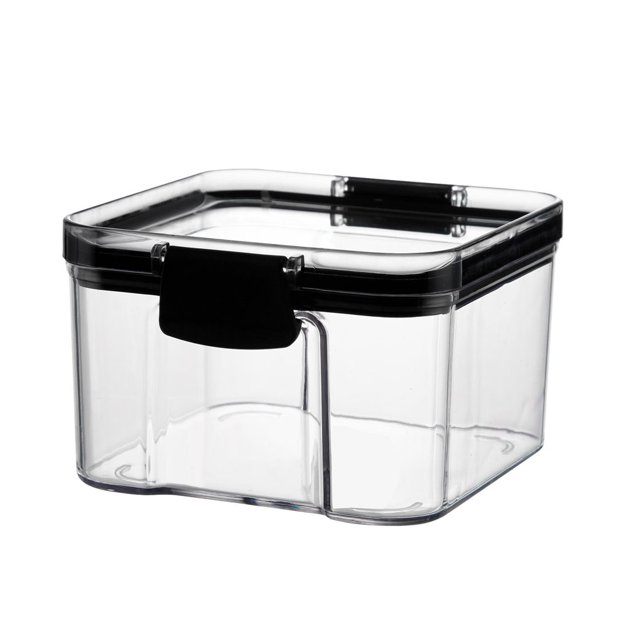 AMERTEER Plastic Storage Bins with Latching Lids Stackable Clear Storage Bins for Home and Office Organization Soup & Salad Food Storage Containers for Everyday Use Medium Rectangle Cont