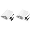 thumbnail image 1 of 2X USB3.0/Type-C HDD Enclosure of 2.5 Inch Case SSD SATA3 to USB 3.0 Transparent HDD Box USB C HDD Case 5Gbps, 1 of 7