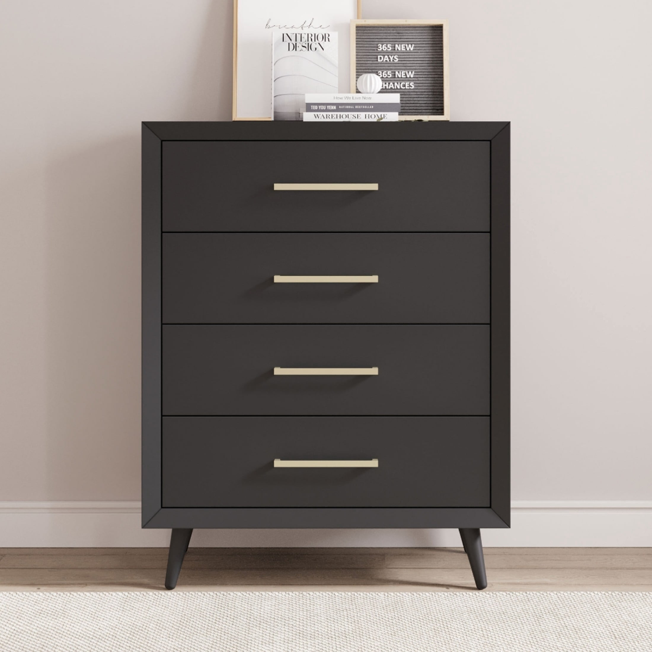 Child Craft Cranbrook Crib, Dresser & Chest Nursery Set, 4-in-1 Convertible Crib, Ebony, 3-Piece