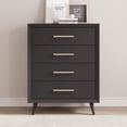 thumbnail image 3 of Child Craft Cranbrook 35" 4-Drawer Chest for Nursery or Bedroom, Anti-Tip Kit, Mid-Century, Ebony, 3 of 8