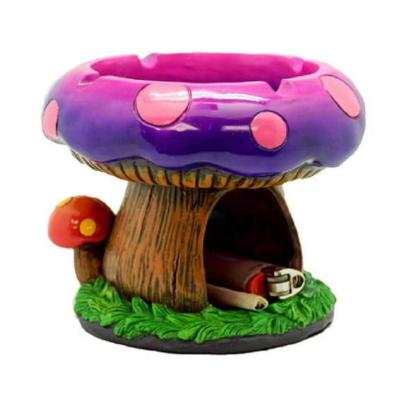 Fantastical Mushroom House Ashtray w/ Storage - 5.5" x 4.5"