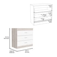 thumbnail image 7 of Knubmt Wood Storage Cabinet with Handle, 3 Drawers Dresser for Living Room, Office, Light Gray + White, 7 of 7