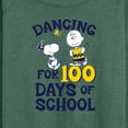 thumbnail image 3 of Peanuts - Dancing For 100 Days Of School - Women's Lightweight French Terry Long Sleeve Shirt, 3 of 6