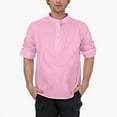thumbnail image 5 of YUHAOTIN Heavy Weight Tshirts for Men Men's Cotton Linen Shirt Long Sleeve Hippie Casual Beach T Shirts T Shirts for Men Band T Shirts, 5 of 9