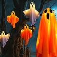 thumbnail image 6 of Halloween Decorations Outdoor, 2026 New 19.6" Large Hanging Swinging Ghost, Swinging Ghost Outdoor Decor with String Lights, Spooky Cute Ghosts Decorations for Front Porch Yard Tree (1PC), 6 of 8