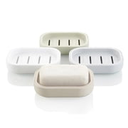 FXMLRLK 1Pc Double Layer Draining Plastic Soap Dish, Plastic Bar Soap Holder, Suitable for Shower, Bathroom, Kitchen, Portable for Home, Travel & Daily Use (Blue)