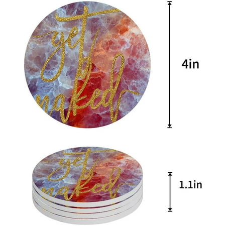 

FMSHPON Marble Set of 8 Round Coaster for Drinks Absorbent Ceramic Stone Coasters Cup Mat with Cork Base for Home Kitchen Room Coffee Table Bar Decor