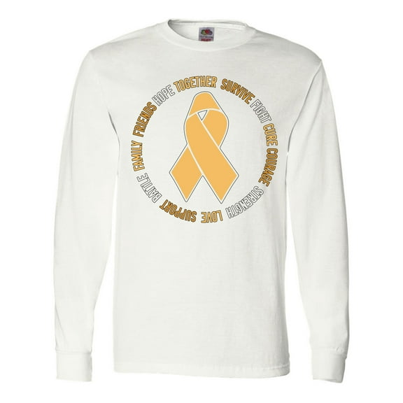 Inktastic Word Circle-Childhood Cancer Awareness Long Sleeve T-Shirt