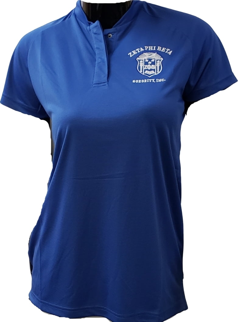 Buffalo Dallas Zeta Phi Beta Blade Collar Ladies Polo Shirt [Blue - XL]