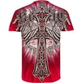 thumbnail image 2 of Sakkas Alijah Wings In Flames Celtic Cross Mens Graphic T-Shirt - Red - Medium, 2 of 2