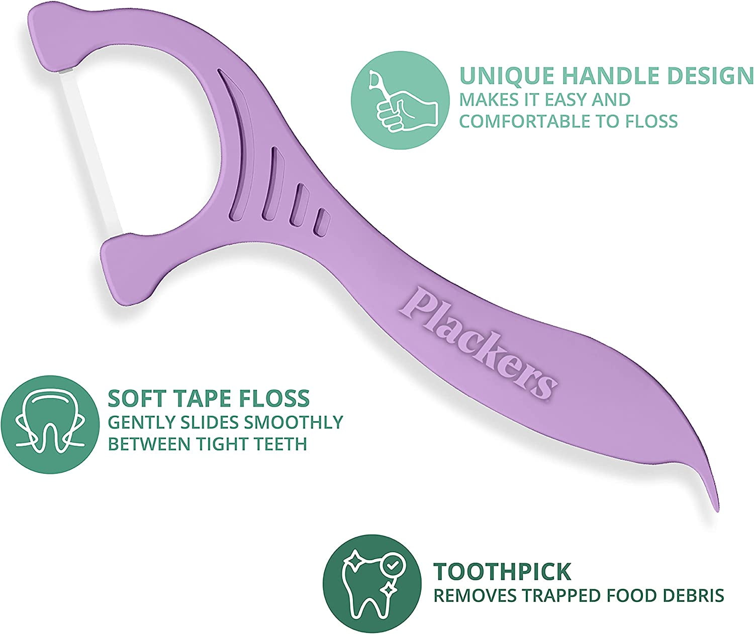 Plackers Gentleslide Dental Floss Picks, 90 Count