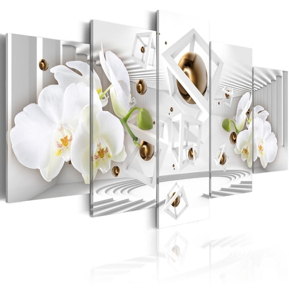 Tiptophomedecor Stretched Canvas Floral Art - Temple Of White - Stretched & Framed Ready To Hang Art