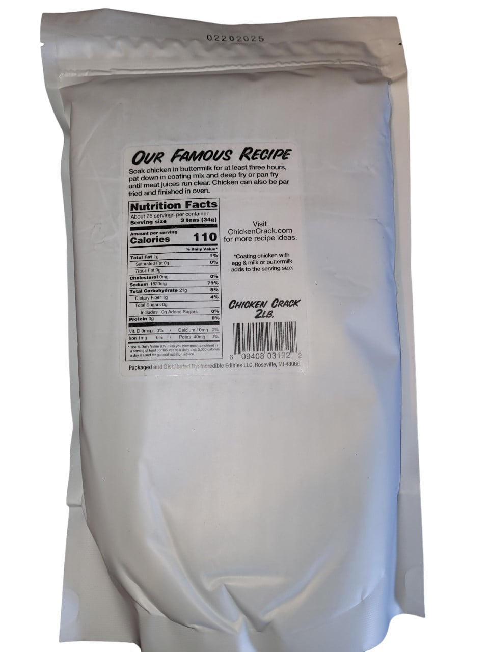 Chicken Crack Highly Addictive Chicken Coating Powder - Large 2lb Bag