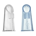 thumbnail image 3 of Brilliant Infant Wipe N Brush Soft Silicone Toothbrush, Use with Tooth Tissues, Blue-Clear - 2 Pack, 3 of 9