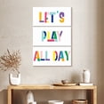 thumbnail image 2 of Elephant Stock Nursery Play All Day Wall Art - Vertical Multi Panel Canvas - Kids Room Wall Decor - Kids And Nursery Multi Panel - White And Blue Decor - 24" x 38", 2 of 8