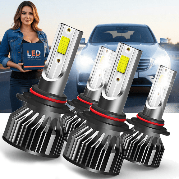 LED Headlight For Chevrolet Malibu 1997-2003,9005 High Beam 9006 Low Beam,Replacement OEM,6500K White,Plug and Play,Pack of 4