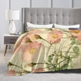 thumbnail image 5 of Pink Vintage Flowers Blanket, Fluffy Soft Cozy Blanket Flannel Plush Microfiber Couch Throw, Bedding, 80"x60", 5 of 7