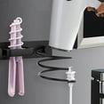 thumbnail image 3 of Bleiou Wall Mounted Hair Dryer Holder - Blow Dryer Holder with Hair Tool Organizer for Easy Access - Space Saving Hair Dryer Wall Mount for Home or Salon Use,Black, 3 of 8