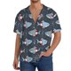 thumbnail image 1 of Fotbe Cute Shark Camisa Estampada de Manga Corta para Hombre, Casual de Verano, Estilo Playero, Sin Arrugas-X-Large, 1 of 5
