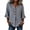 Gray, variant on Womens Striped Tops Fashion Button V Neck 3/4 Sleeve Ruffle Cuffs Casual Shirts Comfy Lightweight Blouses Fall Clothes