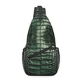 thumbnail image 6 of Men Women Alligator Skin Seamless Green Texture Sling Crossbody Chest Bag Backpack with Convertible Shoulder Strap, 6 of 6