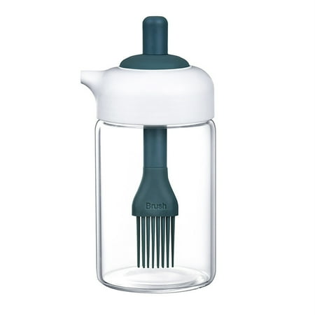 

witspace Oil Dispenser Bottle with Brush - 2 IN 1 Glass Olive Oil Storage and Container with Silicone Basting Brush for Kitchen BBQ Grilling Baking and Cooking Press Seasoning Bottle