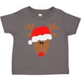 thumbnail image 3 of Inktastic Christmas Cute Reindeer in Santa Hat Boys or Girls Toddler T-Shirt, 3 of 5